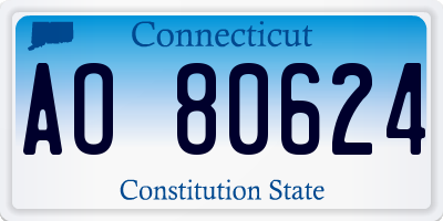 CT license plate AO80624
