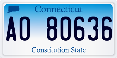 CT license plate AO80636