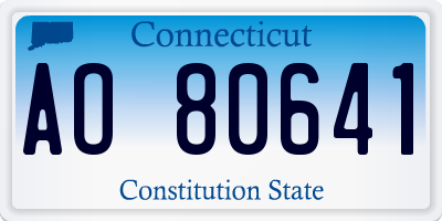 CT license plate AO80641