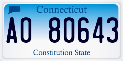 CT license plate AO80643