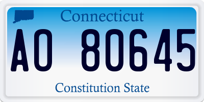 CT license plate AO80645