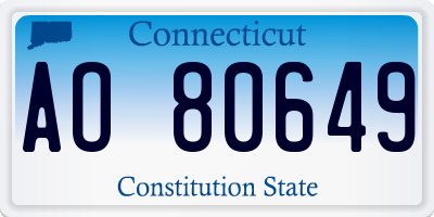 CT license plate AO80649