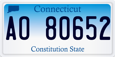 CT license plate AO80652