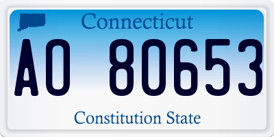 CT license plate AO80653
