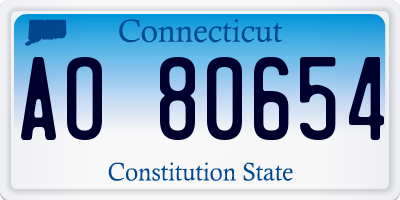 CT license plate AO80654