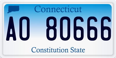 CT license plate AO80666