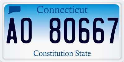 CT license plate AO80667