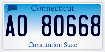 CT license plate AO80668