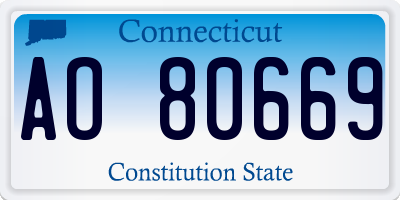 CT license plate AO80669