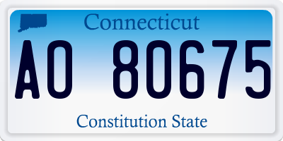 CT license plate AO80675