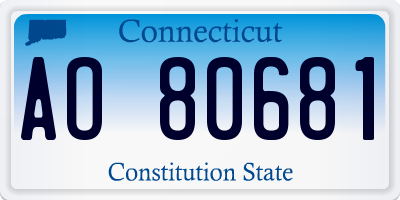 CT license plate AO80681