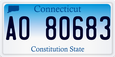 CT license plate AO80683