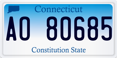 CT license plate AO80685