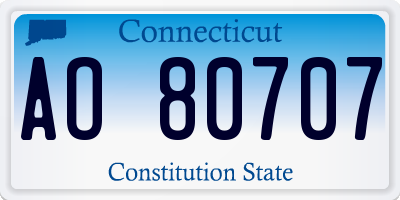 CT license plate AO80707