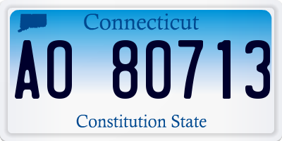 CT license plate AO80713
