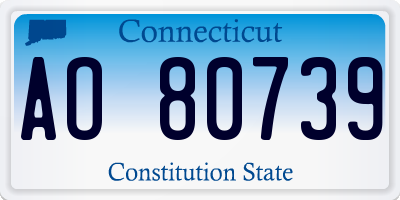 CT license plate AO80739