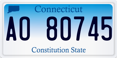 CT license plate AO80745