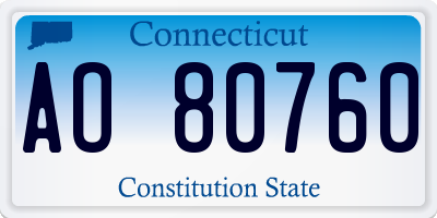 CT license plate AO80760