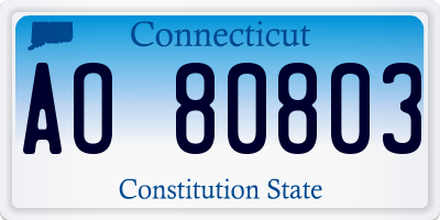 CT license plate AO80803