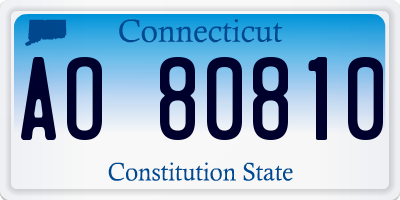 CT license plate AO80810