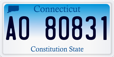CT license plate AO80831