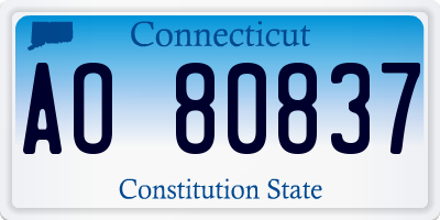 CT license plate AO80837