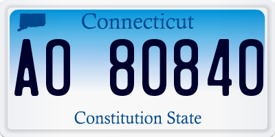 CT license plate AO80840