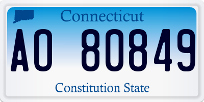 CT license plate AO80849