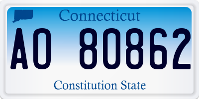 CT license plate AO80862