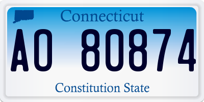 CT license plate AO80874