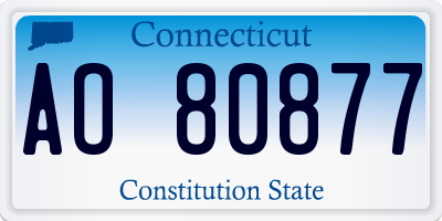 CT license plate AO80877