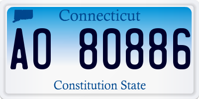 CT license plate AO80886