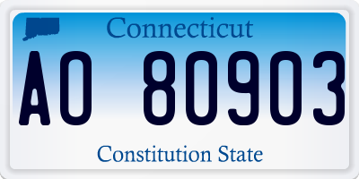 CT license plate AO80903