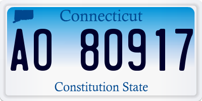 CT license plate AO80917