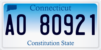 CT license plate AO80921