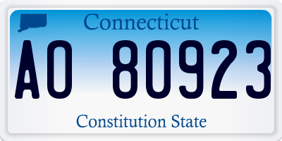 CT license plate AO80923