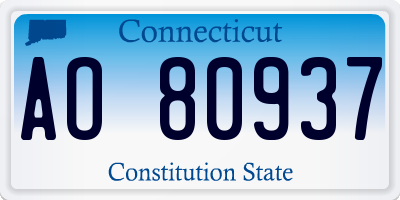 CT license plate AO80937