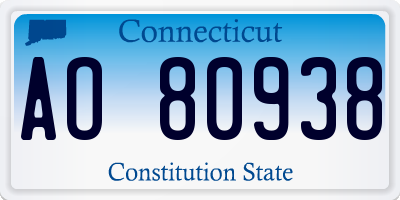 CT license plate AO80938