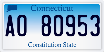 CT license plate AO80953