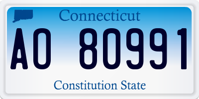 CT license plate AO80991
