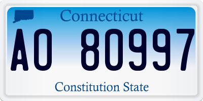 CT license plate AO80997