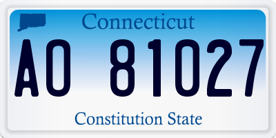 CT license plate AO81027