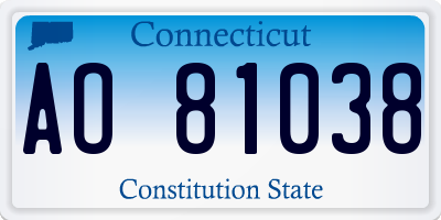 CT license plate AO81038