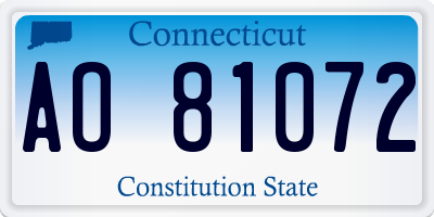 CT license plate AO81072