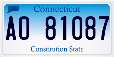 CT license plate AO81087