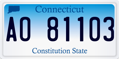 CT license plate AO81103