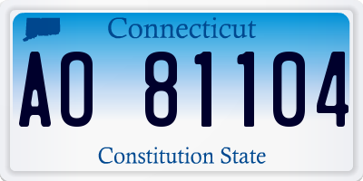 CT license plate AO81104