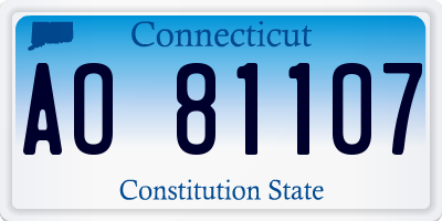 CT license plate AO81107