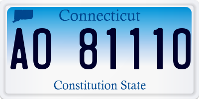 CT license plate AO81110