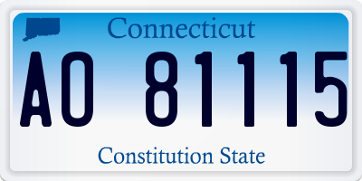 CT license plate AO81115